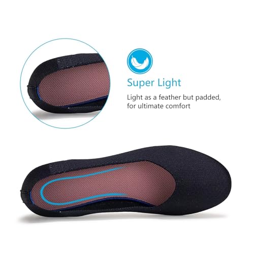 Image of Frank Mully Women's Ballet Flat Shoes Knit Dress Shoes Round Toe Slip On Ballerina Flats for Woman Low Wedge Comfort Soft