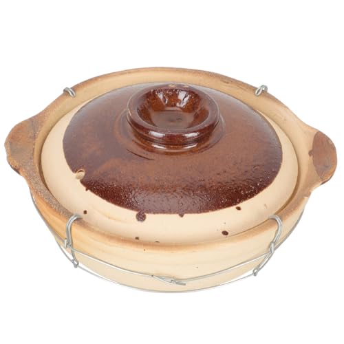 DINHEAROM Cazuela De Barro Pequeña Con Asa Para Estofados Cocina Tradicional Cocción Lenta y Uniforme Olla Para Arroz y Guisos Caseros