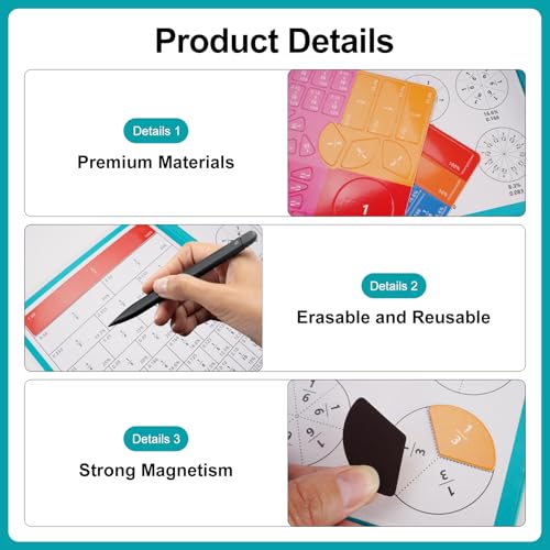Bruchrechnen Material Magnetisch, Magnetic Fraction Tiles & Fraction Circles, Magnetische Bruchscheibe, Bruchrechnen Montessori-material für Den Bruch- und Prozentunterricht in Der Grundschule