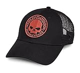 harley davidson teile katalog 2018  Harley-Davidson Orange Skull Trucker Cap Schirmmütze, 99491-17VM