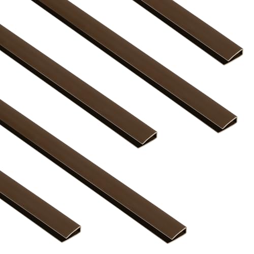 Sekey PVC Zaunschiene Abdeckprofil 5pcs x 1m, Schutzzubehör für PVC Sichtschutzmatte, 1 m/Wurzel, 5er Set, Braun