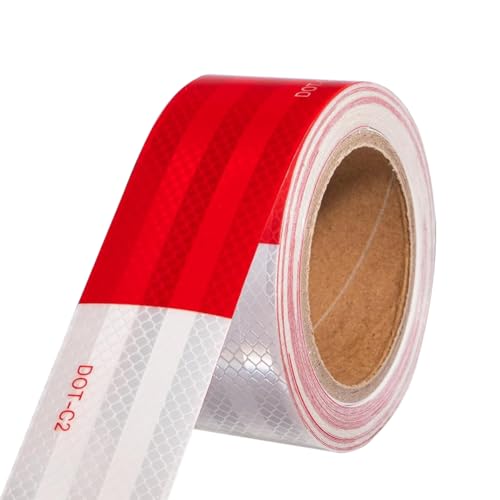 DOT Reflective Tape 2 Inch x 30 Feet – High Visibility Waterproof Safety Tape for Trucks, Trailers, Vehicles – Heavy Duty Adhesive, ANSI Compliant, Industrial & Road Use