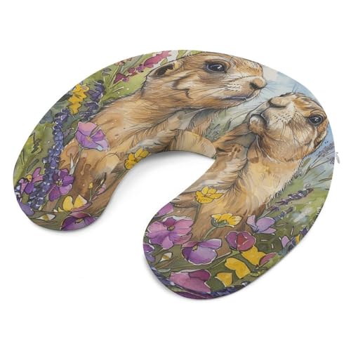 Almohada de viaje de espuma viscoelástica U forma portátil miniatura 6
