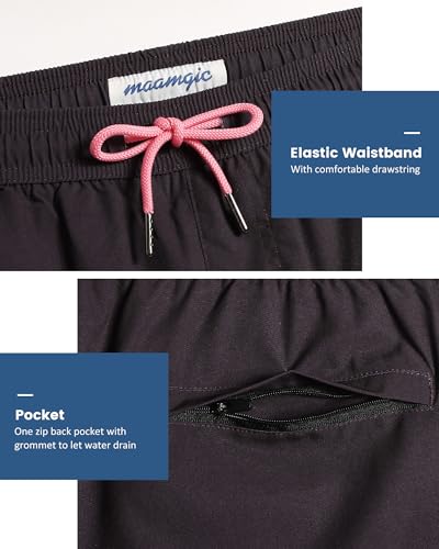 Image of maamgic Mens 5 Inch Stretch Swimming Shorts Compression Liner Swim Trunks Swimwear Bathing Suits Beach Wear Swim Suits