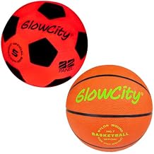 GlowCity LED Soccer Ball and Basketball - Light Up, Indoor or Outdoor Sports Balls with 2 LED Lights and Pre-Installed Batteries- Gift Ideas for Teen Boys and Girls