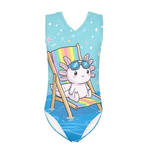 Image of Girls Swimsuits Size 3-14 Kids Summer Sleeveless One Piece Bathing Suit Beach V-Neck