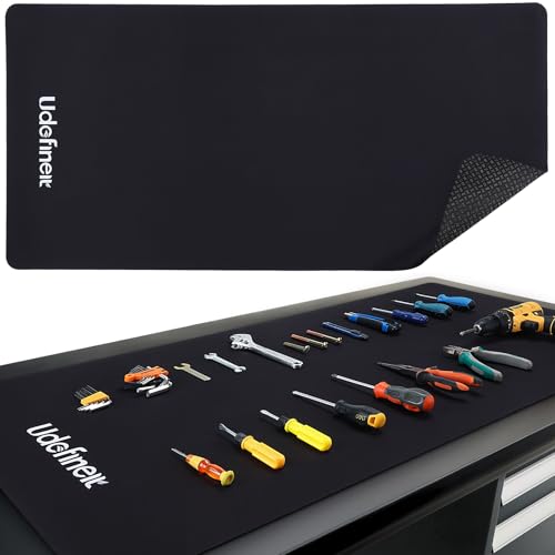 Workbench Mat 48"x24", 0.12"(3mm) Thick Tool Mat, Tear-Resistant & Scratch-Resistant Work Pad with Silicone Strip Anti-Slip Base, Large Worktable Protector Pad for Woodworking/Crafting/Tool Protection