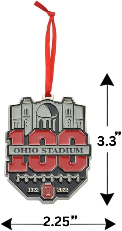 Ohio State Buckeyes 100th Year Stadium Anniversary Metal Christmas Ornament - Image 2