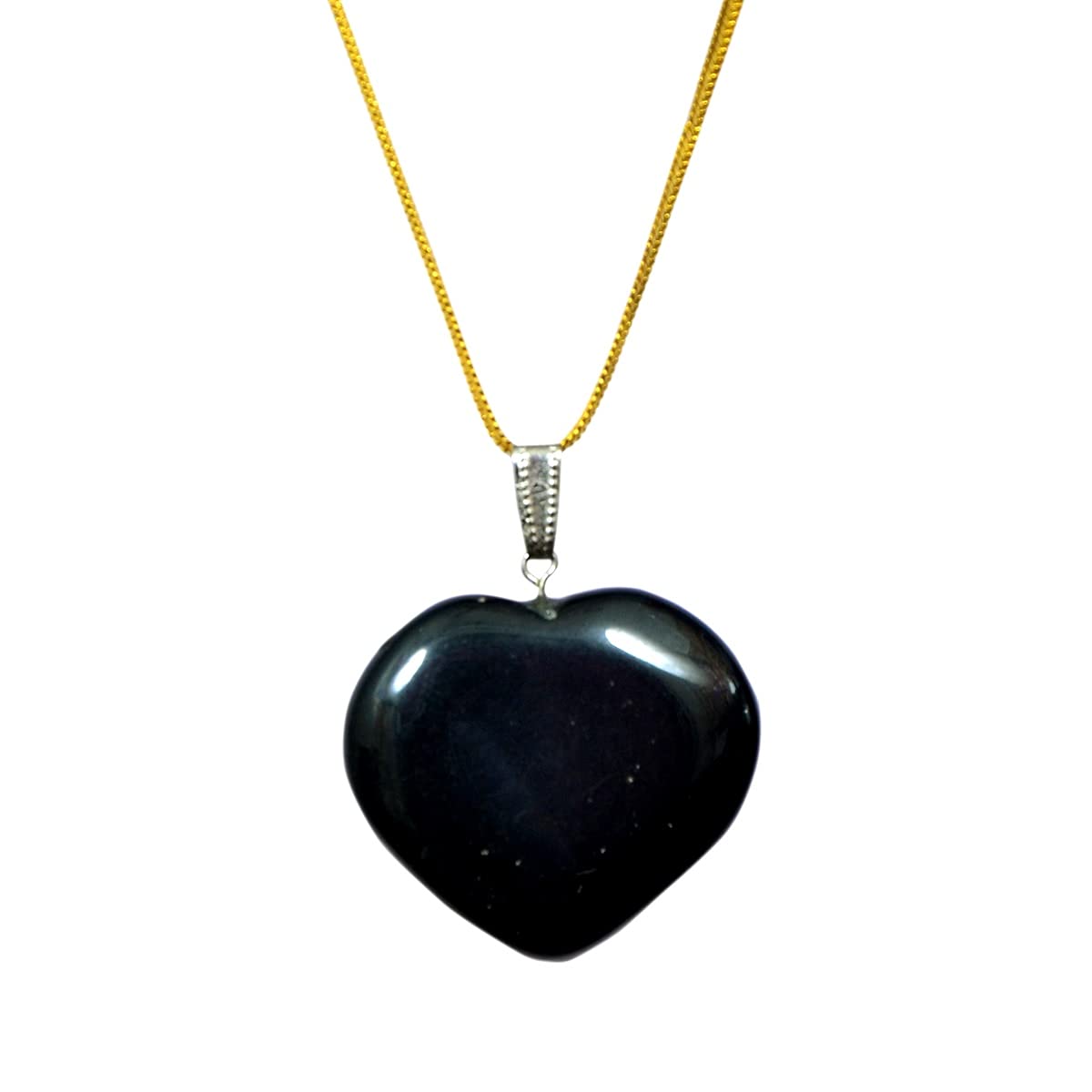 Natural 15 Grams Black Agate Pendant with Chain, Big Size Heart Shape Black Agate Stone Pendant for Unisex-image-30