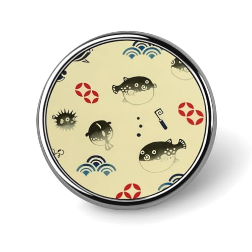 バッジ 円形 和風 魚柄 ピンバッジ ネクタイピン アクセサリー バッジピン バッグ飾り 合金製 おしゃれ 軽量 紛失防止 人気 丸型 かわいい メンズ レディース 贈り物