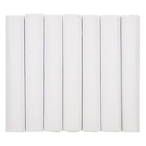 Mens White Handkerchiefs Quality Cotton Gents Hankies - 7 Pack GIFT BOXED Cover