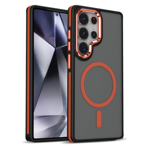 Coque aimantée Samsung S24 Ultra orange antichoc charge sans fil