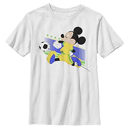 T-shirt Disney blanc garçon pour jouer au football en été M