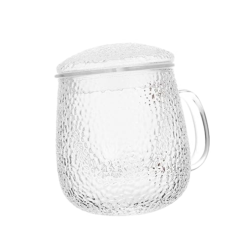 Mikinona 1 Juego Taza de té de vidrio Bebiendo largo infusor elegante curvo filtros cafe taza de colador de té coladores de té para té suelto taza de té con filtro y tapa