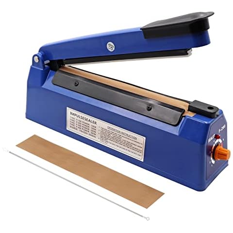 MUALROUS 200mm Heat Sealer Plastic Bag Sealer Impulse Sealer Black Vacuum Food Sealer Bag Packing Machine for Bag Sealing Packing Shrink Wrap Machine (8 Inch) (300mm) Cover