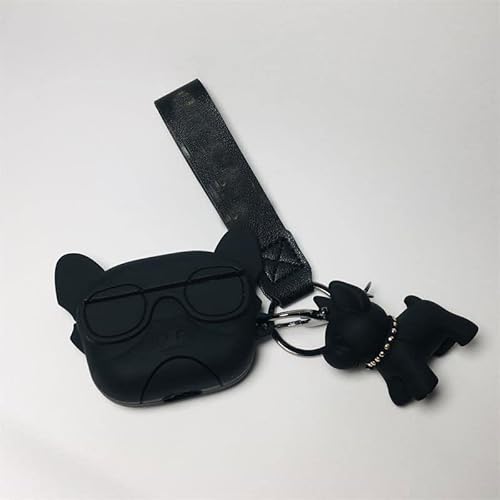 Lvanllf Cool Silicone Bull Dog Puppy Pet Cartoon Animals Headphone Case Compatible With Airpods 3Rd Generation 2021 3 Funny Cover Keychian For Boys Girls Teenager Best Gift, Black Bulldog Airpods3 #TOP4