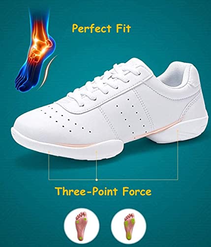 JITUUE Women Cheerleading Dance Shoes Fashion Trainers Sneakers Lace Up Gym Athletic Sport Training Shoes for Girls3
