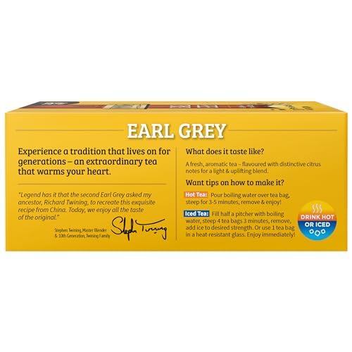 Twinings 070177141769 Earl Grey Black Tea, 100 Individually Wrapped Tea Bags, Flavoured With Citrus And Bergamot thumb #4