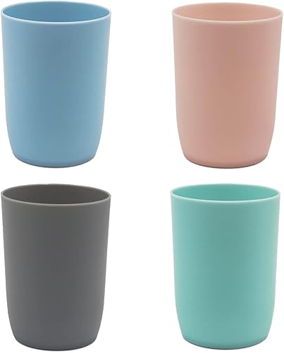 Vasos de plástico de 10 onzas para agua reutilizables irrompibles aptos para lavavajillas juego de 4 colores surtidos 4 unidades