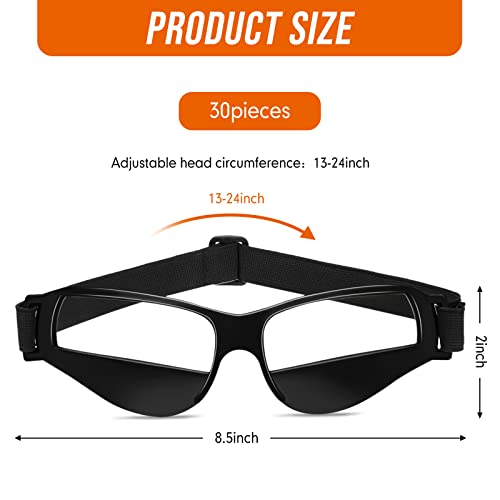 30 Pack Basketball Goggles Basketball Dribbling Goggles Black Basketball Glasses Sports Eyewear Dribble Specs Team Training Equipment For Kids Youth Men Adult #TOP2