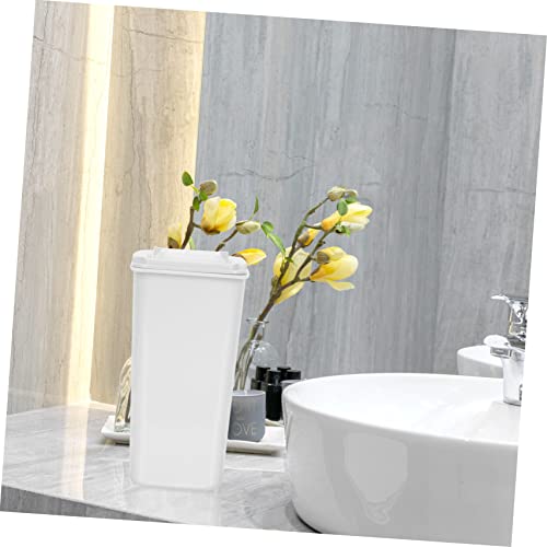 Pequeña papelera rectangular blanca de plástico para escritorio miniatura 4