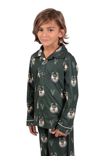 Image of Ultra Game Youth NBA Official 2-Piece Super Soft Button Down Pajamas Set
