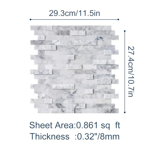 V-MOZZA Natural Real Stone Mosaic Backsplash - 5 Sheets 3D Staggered Stone Wall Tile - Grout-Free Heavy Duty Decorative Tiles for Kitchen Backsplash, Stove Backplate & Fireplace Surround (12x12in) by V-MOZZA - Image 4