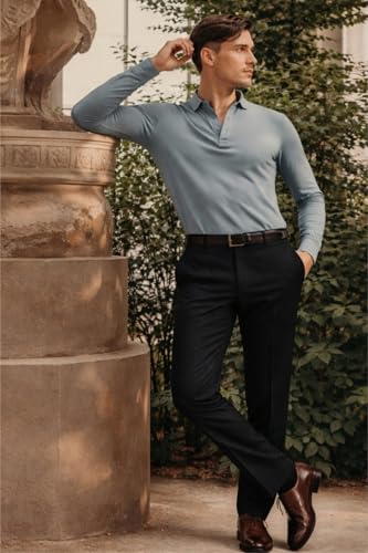 Image of Louis Philippe Men's Comfy Tapered fit Knitted & 4 Way Stretch Casual Trouser