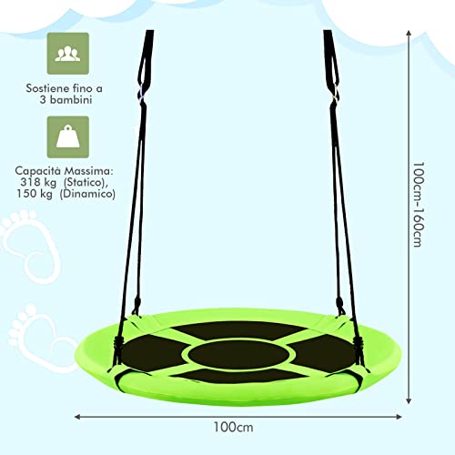 GYMAX Altalena Sospesa da Giardino, Sedia Dondolo