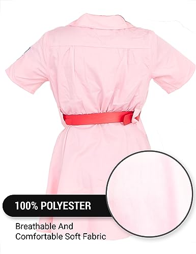 Rockford Peaches Costume A League of Their Own AAGPBL with Red Hat & Belt for Toddler Girls - Thumbnail 2