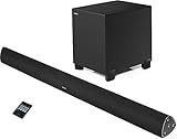 Kabelloser, aktiver Downfiring-Subwoofer (nach unten strahlender Subwoofer) mit Bassreflex-Port für optimale und satte Basswiedergabe