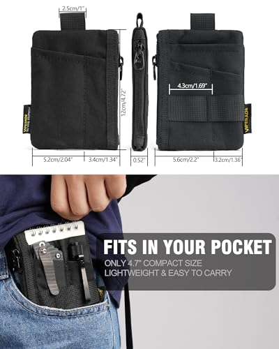 Miniatura 2 de Viperade Ve28 6 En 1 Mini Edc Bolsa Organizadora Con 6 Bolsillos, Pequeño Organizador De Edc Mini Bolsa Multiherramienta Para Llaves Cartera Pequeña Para Hombre Mochila Bolsa Adicional - Negro