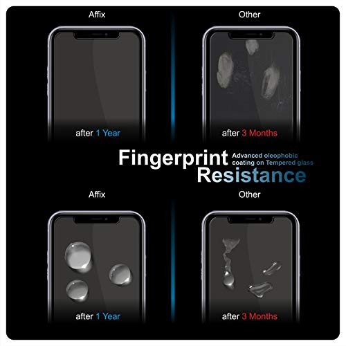 Image of Affix 2 Pack for iPhone 11 and iPhone XR Tempered Glass, Screen Protector Guard with Auto-Align Installation Tool, 9H Hardness Shatterproof, HD Clear Scratch Resistant