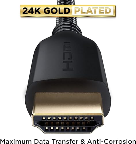 PowerBear 4K HDMI Cable 50 ft | High Speed, Braided Nylon & Gold Connectors, 4K @ 60Hz, Ultra HD, 2K, 1080P, ARC & CL3 Rated | for Laptop, Monitor, PS5, PS4, Xbox One, Fire TV, Apple TV & More