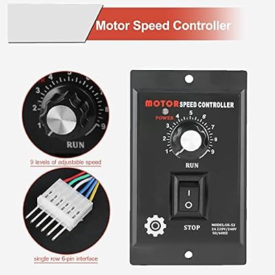 400W AC 220V Motor Speed Controller,Motor Speed Pinpoint Regulator Controller Forward & Backward for Packaging, Printing, Food, Electronics, Instrumentation,Clothing Industry Production Line