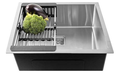 Image of Fossa 21 inchx18 inchx09 inch ๐-๐๐๐๐ ๐๐๐๐๐๐๐๐ Premium Stainless Steel Single Bowl Kitchen Sink | Scratch Resistant, Anti-Stain | Silver (Matte Finish).