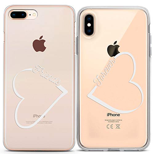 Lex Altern Couple Cases For Iphone 14 13 Pro Max 12 Mini 11 Xs 6S 8 7 Xr White Protective Heart Design Cover Silicone Print Forever Soulmate Simple Friends Quote Girlfriend Matching Tpu #TOP1