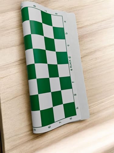 Image of Standard Chess 18'' x 18'' Tournament Chess Vinyl Foldable Chess Game - for Professional Chess Players - Green(Chess Board only)