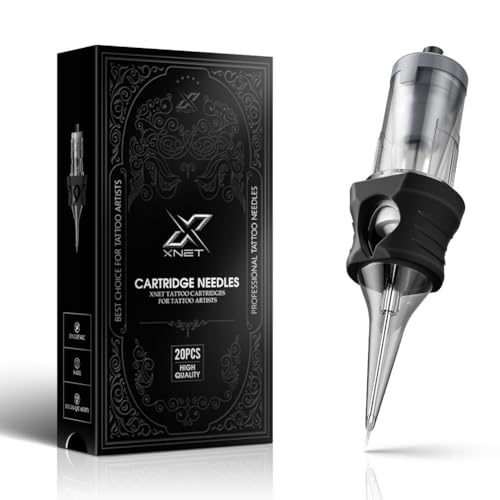 Tattoo Cartridge Needles 20Pcs Assorted Sizes, Professional Disposable Needles with Membrane, Round Liner Shader Magnum 5RL 7RL 9RL 5RS 7RS 9RS 7M1 15M1 7RM 15RM for Tattoo Supplies
