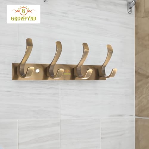 Image of Heavy Duty S Type Stainless Steel Cloth Hanger Suitable for Bathroom Bedroom Kitchen Wall Hook Rail Hanging Scarf Coat Keys Tie Towel Door Robe (Pack of 4, 4 Pin Antique)