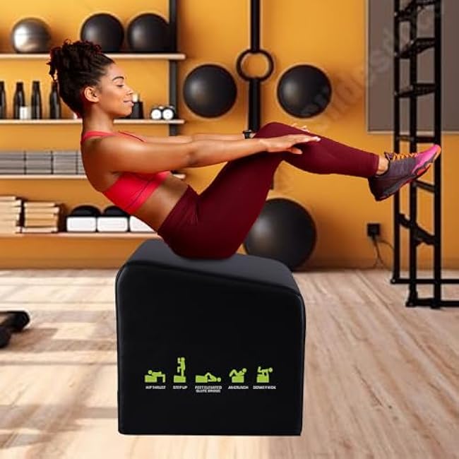 Hip Thrust Machine & Glute Bridge Exercise Machine, Hip Thrust Bench Booty Workout Box Platform for Home Gym Total Body Workout.