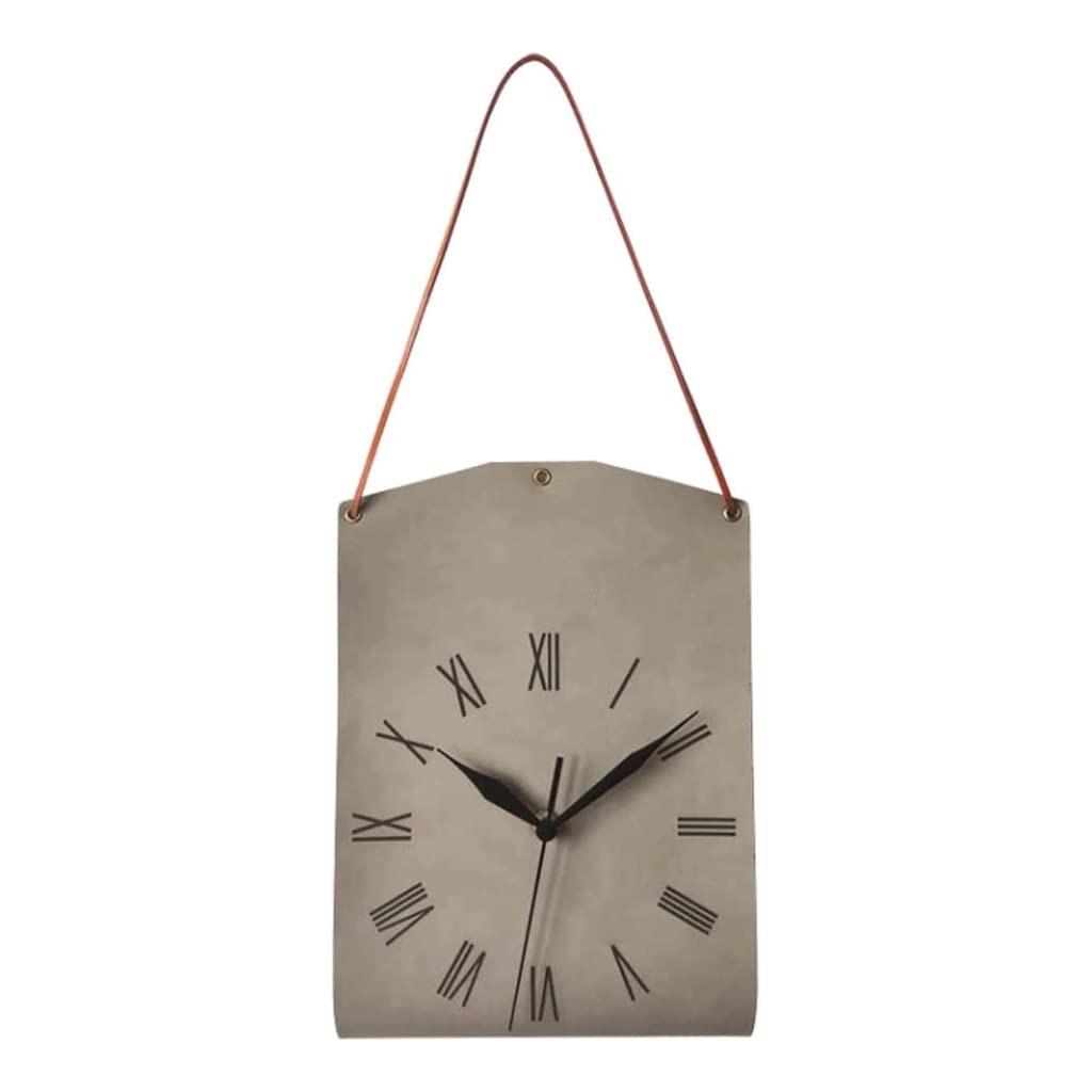 Relojes de Pared Relojes de pared retro Reloj de pared con forma de bolsillo creativo Reloj de pared de cuero Reloj de pared alimentado por batería Reloj de pared sin garrapatas elegante exquisita