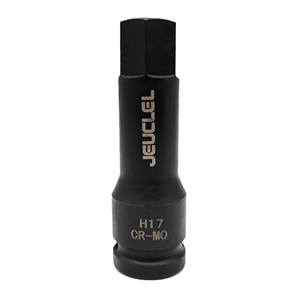 JEUCLEL 17mm Hex Impact Bit Socket, H17 1/2-Inch Impact Drive Allen Socket, Cr-Mo Steel Lengthen Hex Screwdriver Socket Adapter