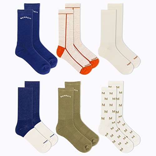 Merrell Men's and Women's Recycled Cushioned Crew Socks-6 & 12 Pairs-Hiking Arch Support2