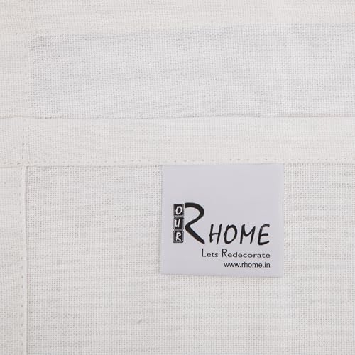 Image of R home Solid Cotton Table Napkins, Soft Cloth Napkins for Dining Table, Reusable & Washable, Ideal for Formal Dining, Cocktail Nights, Weddings, Home Bar & Table Decor (12, White)