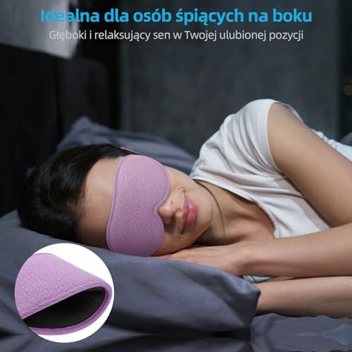 Innowacja 2024 Opaska na Oczy do Spania  Maska do Spania dla Kobiet i Mężczyzn  Miękka Maska na Oczy do Spania 100% Zaciemniająca  Idealna na Drzemkę, w Podróży, do Medytacji(Fioletowy
