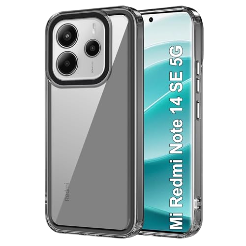 Image of Zapcase Back Case Cover for Mi Redmi Note 14 SE 5G | Compatible for Mi Redmi Note 14 SE 5G Back Cover | Case Cover with Camera Protection | (TPU + PC | Translucent Black)