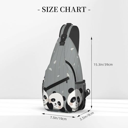 Mochila bandolera crossbody divertida baby panda negra miniatura 3