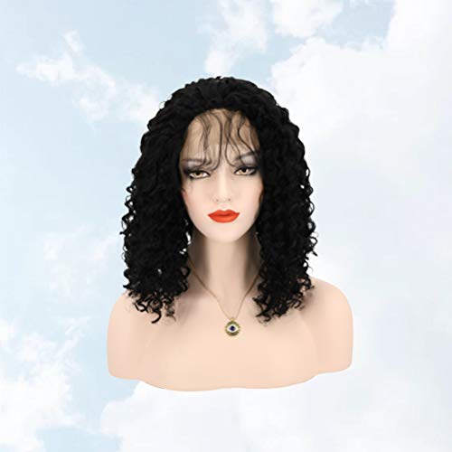 Lurrose Peruca pequena exclusiva de cabelo curto encaracolado Acessórios para cabelo elegante Capa d