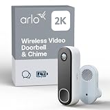 Arlo Arlo Secure, telecamera per campanello 2K, senza fili e campanello, WiFi per esterni, con sensore di movimento, telecamera di sicurezza a batteria per 6 mesi, visione notturna, prova gratuita di
